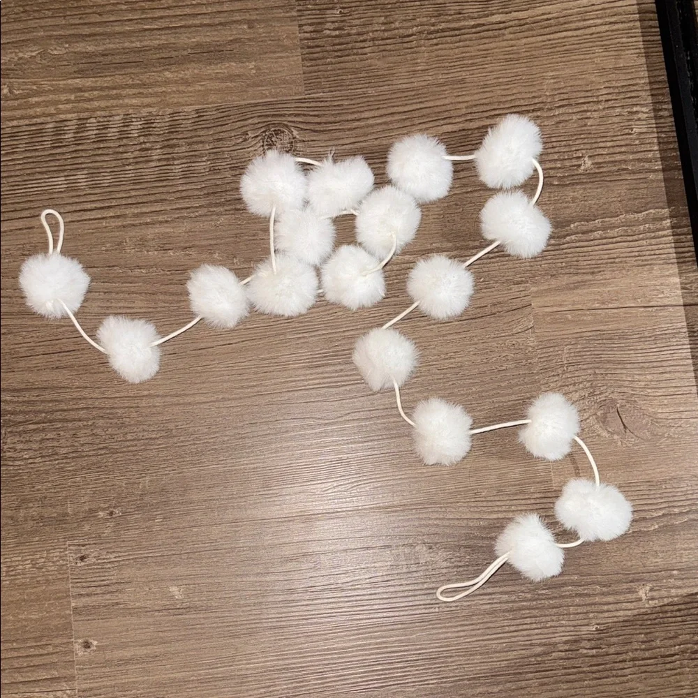 White Pom Pom Garland